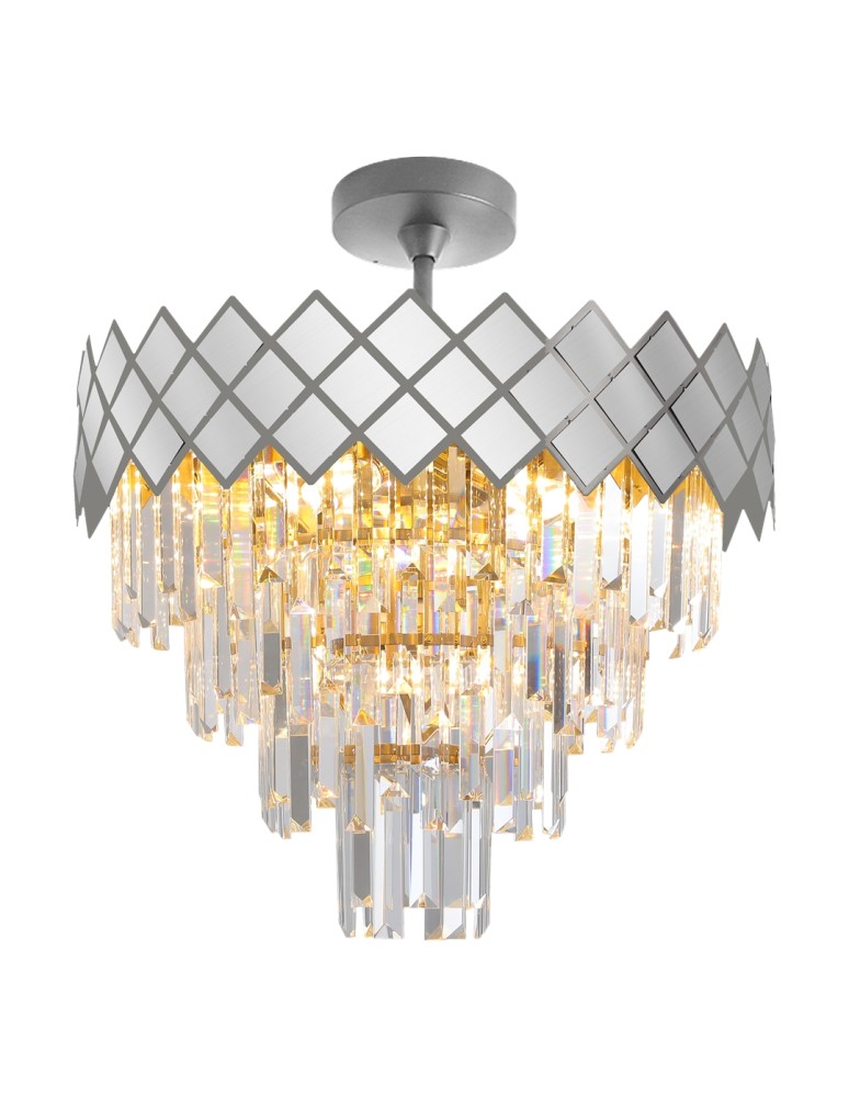 Ceiling lamps with crystals - Milagro Plafond CARISMA CHROME 9xE14 ML8888 - product kolory-swiatla.pl 6