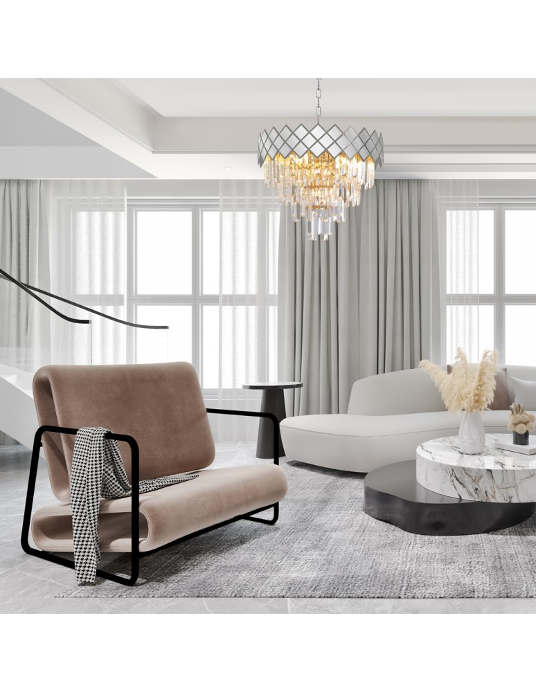 Crystal pendant lamps - Milagro Chandelier CARISMA CHROME 9xE14 ML8889 - product kolory-swiatla.pl 4
