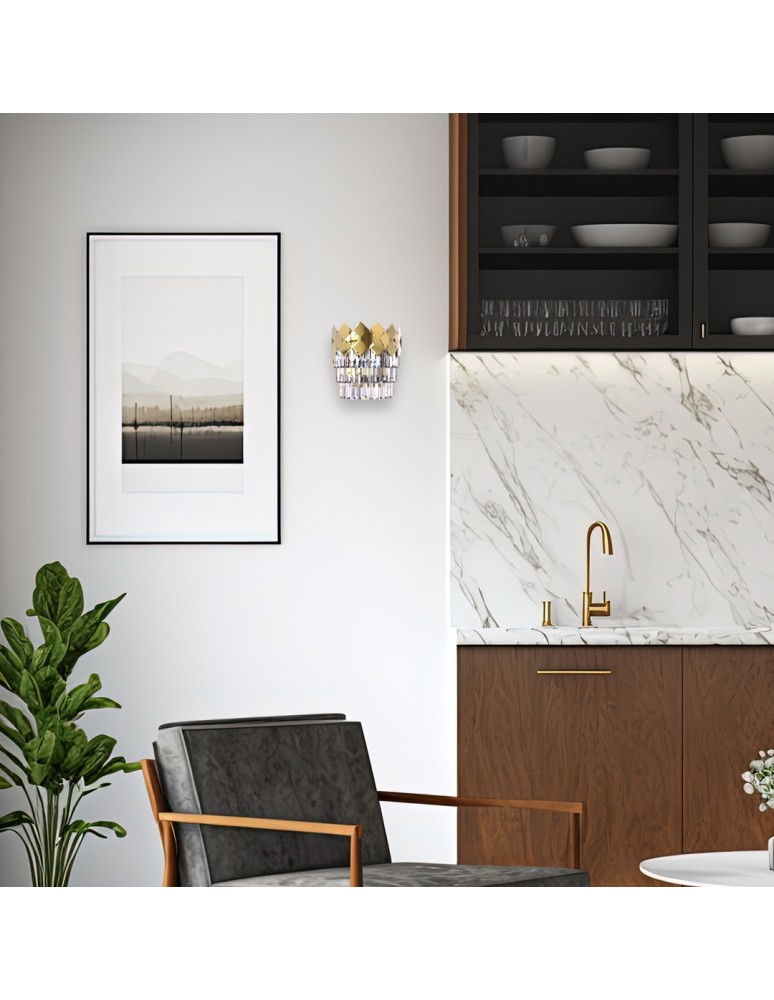 Crystal wall lamps - Milagro Wall lamp CARISMA GOLD 2xE14 ML8890 - product kolory-swiatla.pl 3