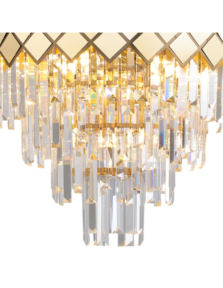 Ceiling lamps with crystals - Milagro Plafond CARISMA GOLD 9xE14 ML8891 - product kolory-swiatla.pl 2