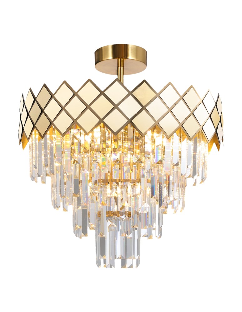Ceiling lamps with crystals - Milagro Plafond CARISMA GOLD 9xE14 ML8891 - product kolory-swiatla.pl 6