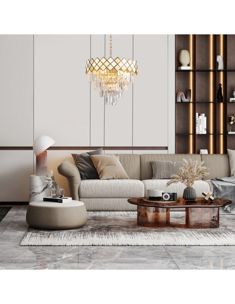 Crystal pendant lamps - Milagro CARISMA GOLD 9xE14 chandelier ML8892 - product kolory-swiatla.pl 3