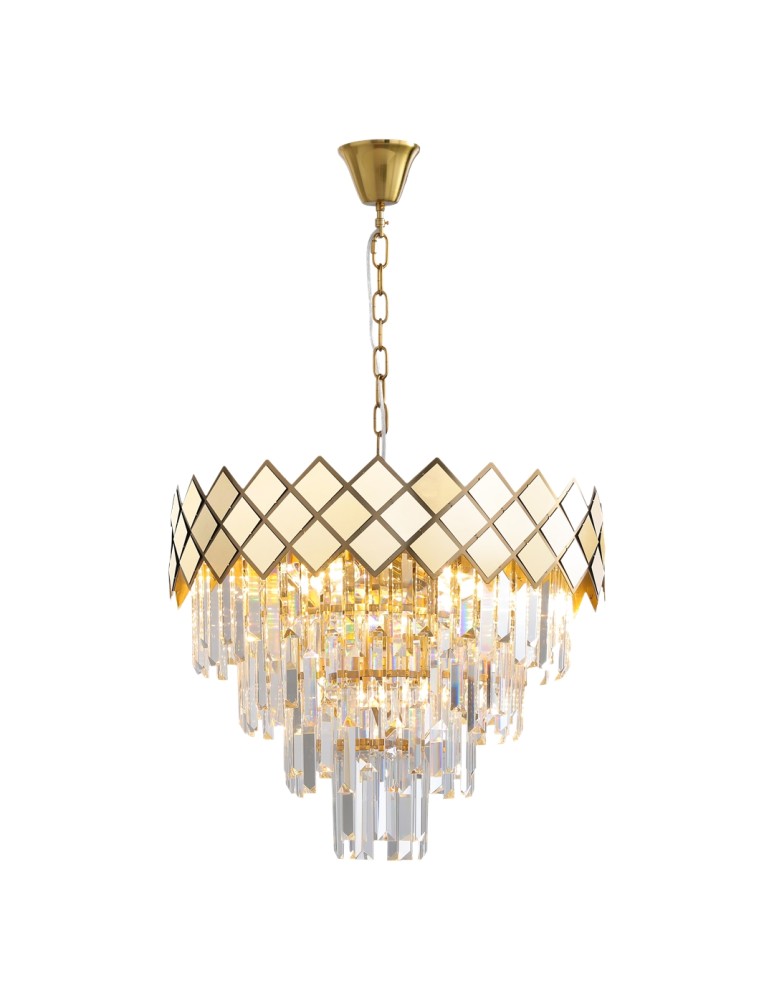 Crystal pendant lamps - Milagro CARISMA GOLD 9xE14 chandelier ML8892 - product kolory-swiatla.pl 6