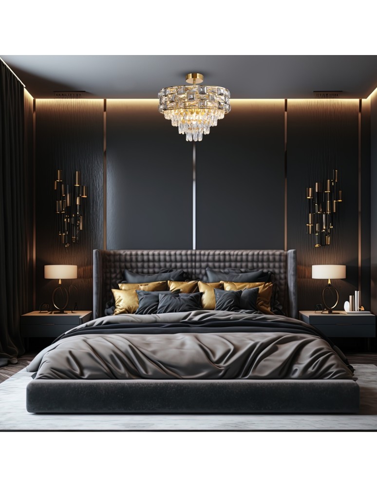 Ceiling lamps with crystals - Milagro Plafond LUXURIA 9xE14 ML8894 - product kolory-swiatla.pl 3