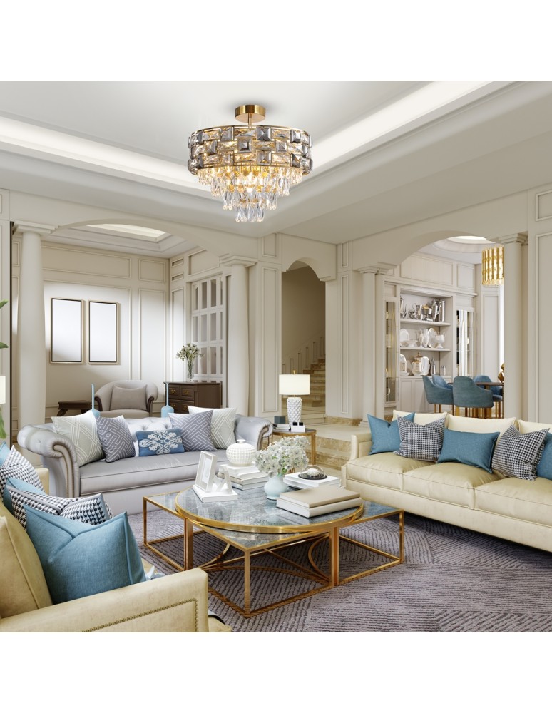 Ceiling lamps with crystals - Milagro Plafond LUXURIA 9xE14 ML8894 - product kolory-swiatla.pl 4