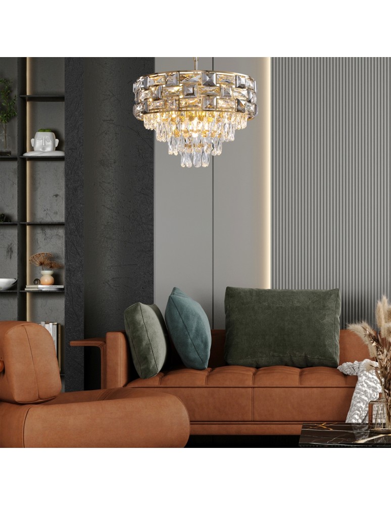 Crystal pendant lamps - Milagro LUXURIA 9xE14 chandelier ML8895 - product kolory-swiatla.pl 3