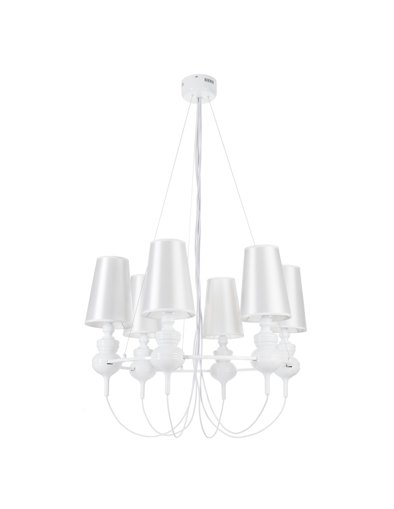 Designer pendant lamps - Step into Design QUEEN-6 pendant lamp white  - product kolory-swiatla.pl 3