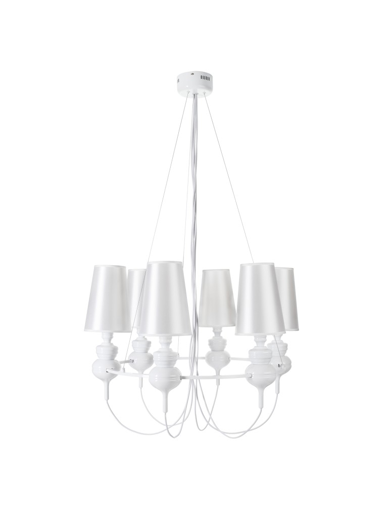 Designer pendant lamps - Step into Design QUEEN-6 pendant lamp white  - product kolory-swiatla.pl 5