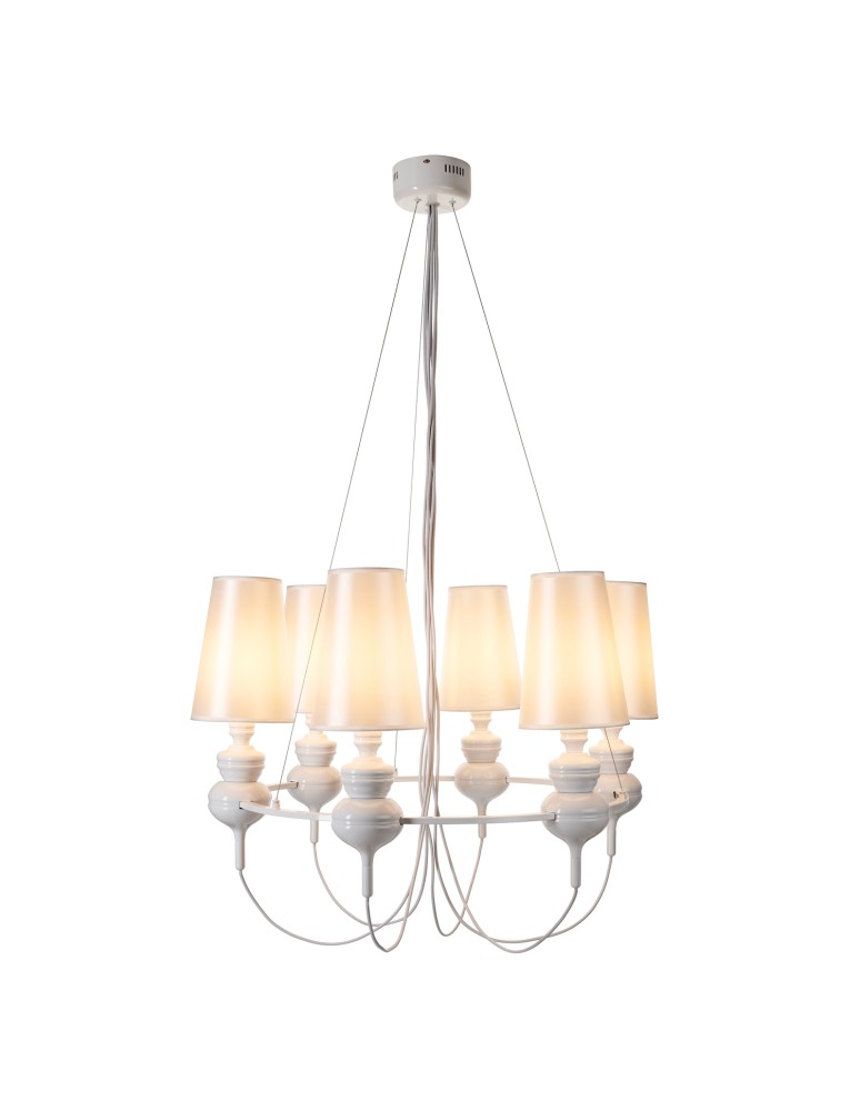Designer pendant lamps - Step into Design QUEEN-6 pendant lamp white  - product kolory-swiatla.pl 6
