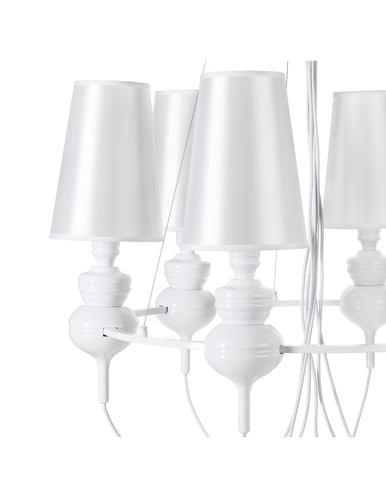 Designer pendant lamps - Step into Design QUEEN-6 pendant lamp white  - product kolory-swiatla.pl 7