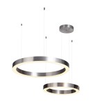 Pendant lamps circles - Step into Design CIRCLE 60+80 LED nickel pendant lamp on 1 ceiling light fixture - product 1