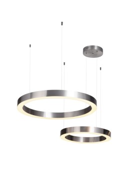 Step into Design CIRCLE 60+80 LED nickel pendant lamp on 1 ceiling light fixture