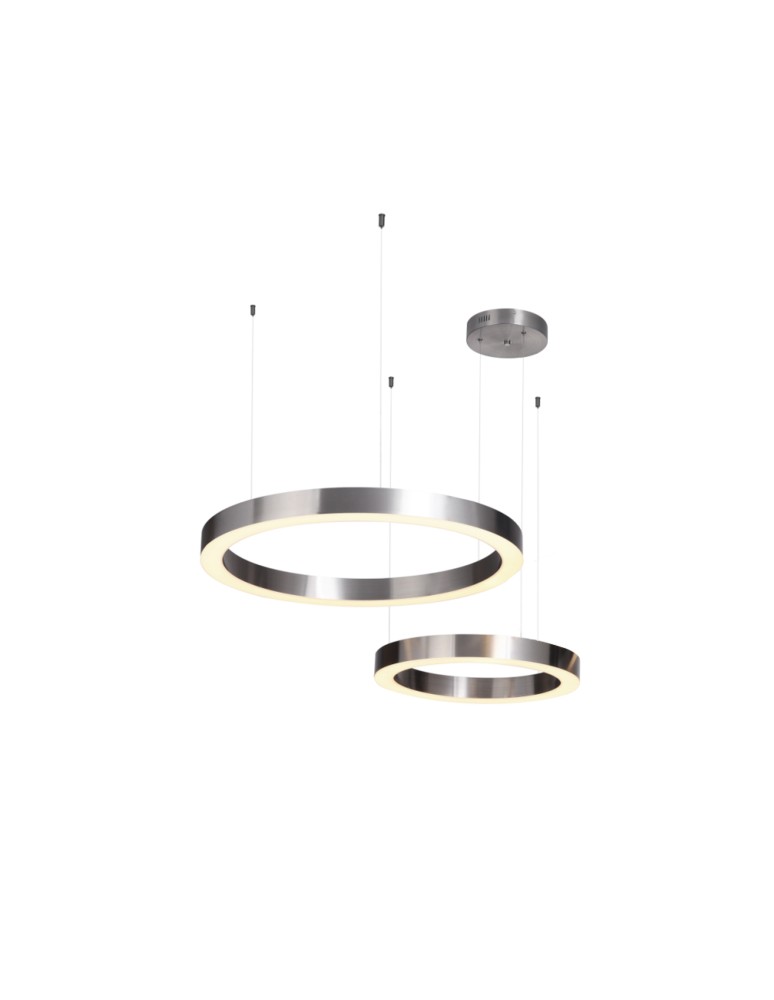 Pendant lamps circles - Step into Design CIRCLE 60+80 LED nickel pendant lamp on 1 ceiling light fixture - product kolory-swiatla.pl 3