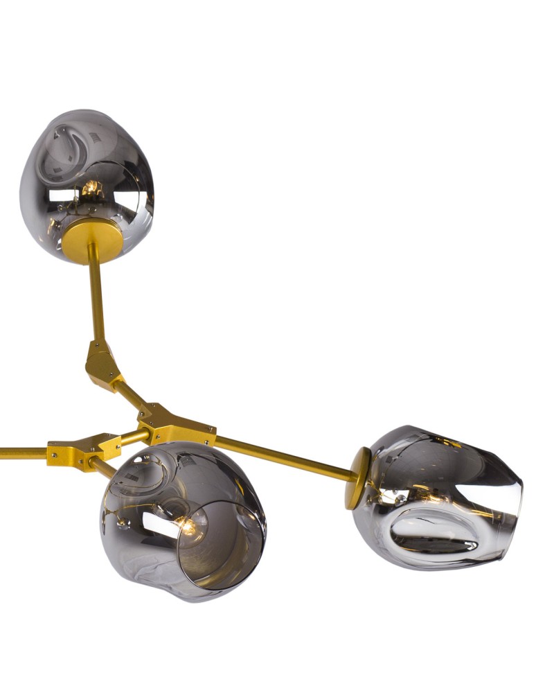 Designer pendant lamps - Step into Design MODERN ORCHID-9 gold-gray pendant lamp 150cm - product kolory-swiatla.pl 5