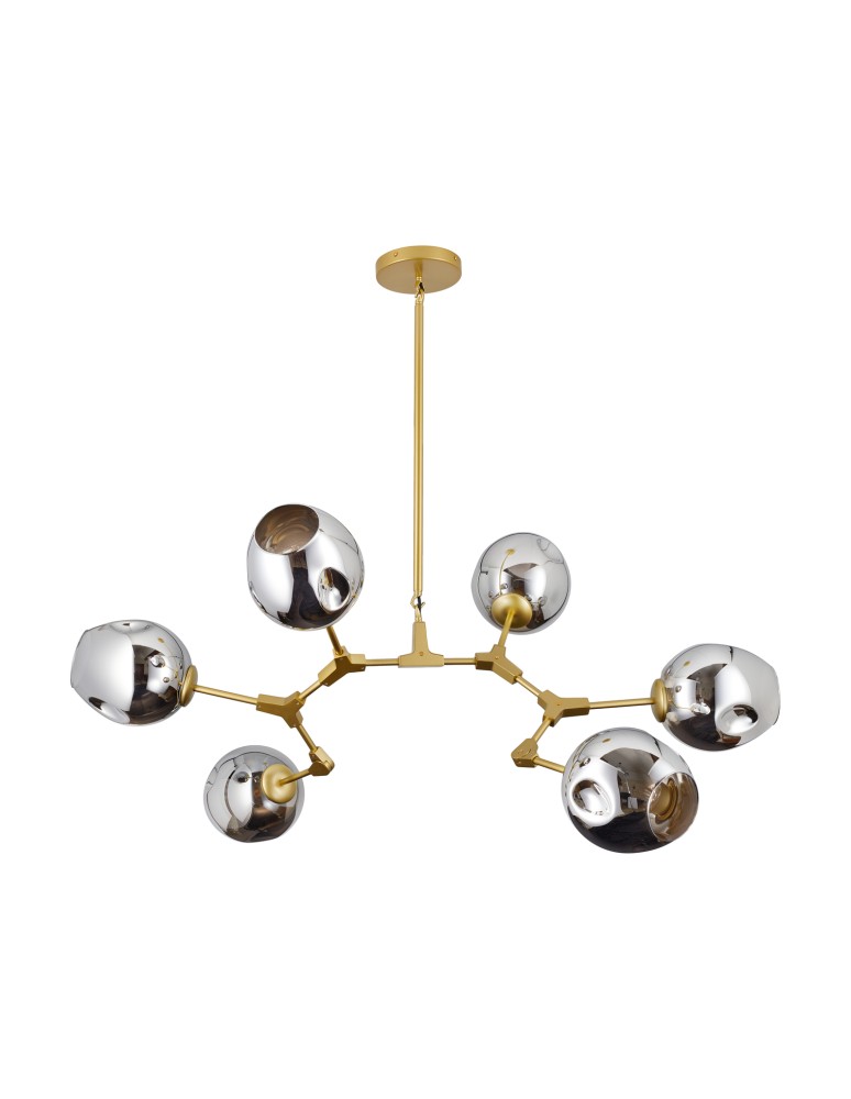 Designer pendant lamps - Step into Design MODERN ORCHID-9 gold-gray pendant lamp 150cm - product kolory-swiatla.pl 6