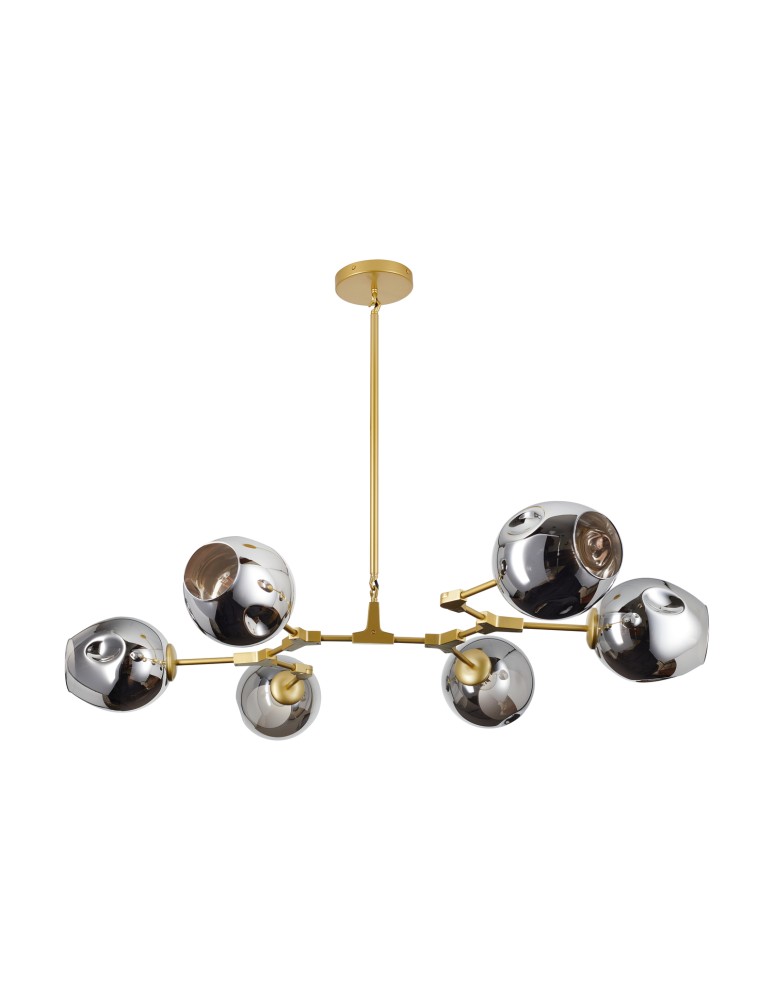Designer pendant lamps - Step into Design MODERN ORCHID-9 gold-gray pendant lamp 150cm - product kolory-swiatla.pl 1