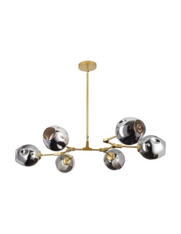 Step into Design MODERN ORCHID-9 gold-gray pendant lamp 150cm