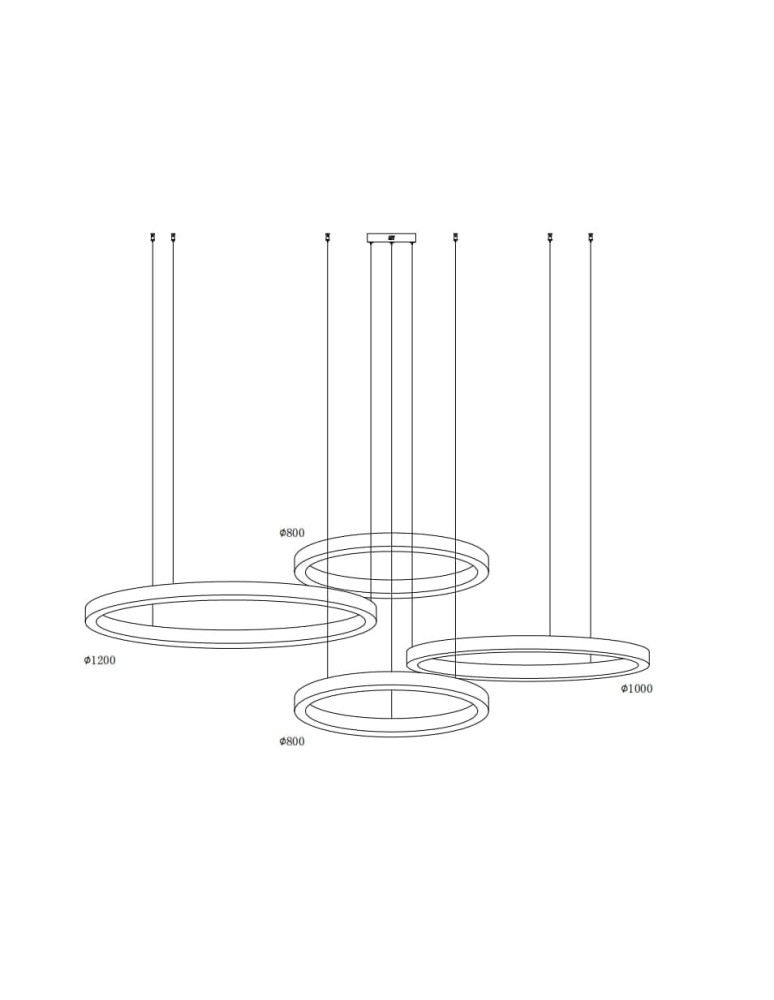 Pendant lamps circles - Step into Design CIRCLE pendant lamp 80+80+100+120 LED nickel on 1 ceiling light fixture - product kolory-swiatla.pl 2