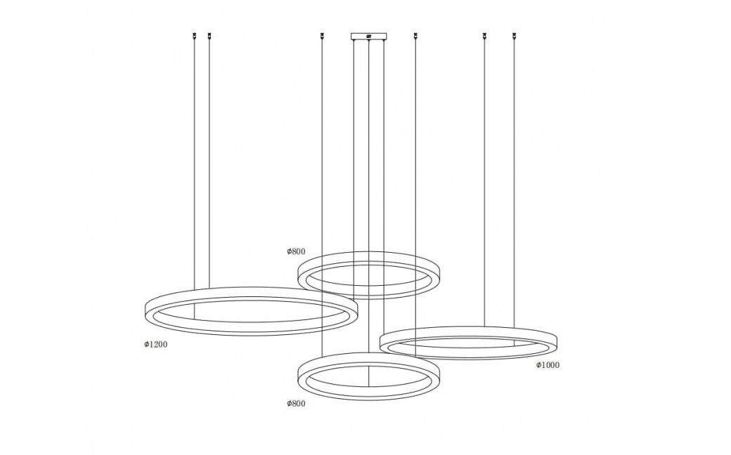 Step into Design Lampa wisząca CIRCLE 80+80+100+120 LED nikiel na 1 podsufitce