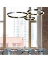 Step into Design CIRCLE pendant lamp 80+80+100+120 LED nickel on 1 ceiling light fixture