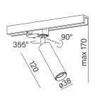 Lamps for 3-phase busbars - Aqform PET next mini LED M930 20° track black structure 16358-M930-S1-00-12 - product 2