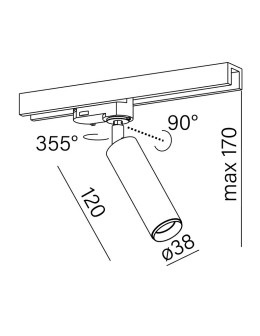 Aqform PET next mini LED M930 20° track black structure 16358-M930-S1-00-12 - product 2