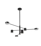 Modern pendant lamps - Step into Design CLEX pendant lamp - 6P LED black 100cm      - product 2