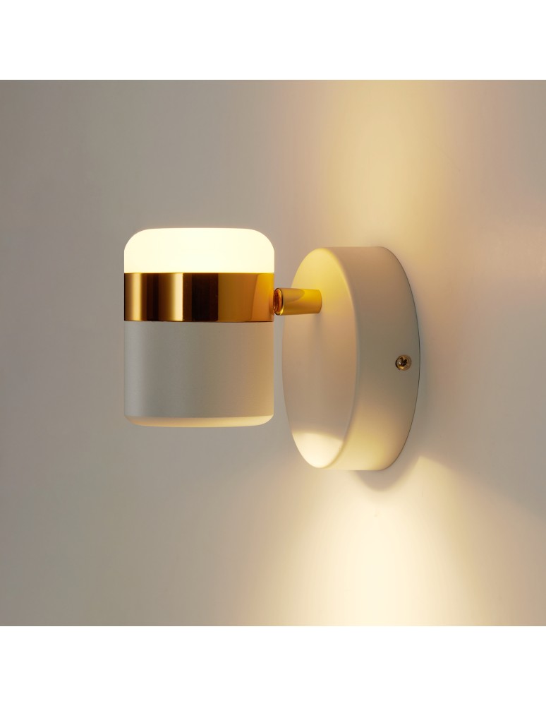 Retro wall lamps - Step into Design POCCO LED wall lamp white 16cm     - product kolory-swiatla.pl 2