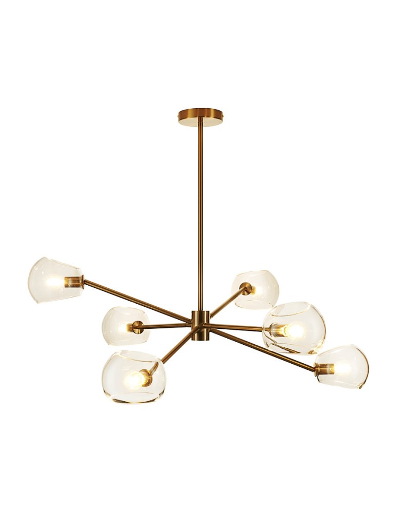 Pendant lamps spheres - Step into Design COSMIC-6 gold 75cm pendant lamp     - product kolory-swiatla.pl 2