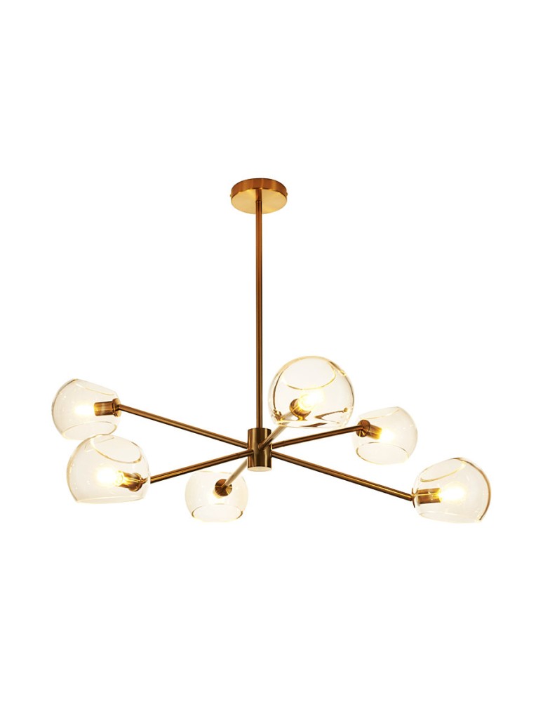 Pendant lamps spheres - Step into Design COSMIC-6 gold 75cm pendant lamp     - product kolory-swiatla.pl 4