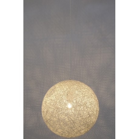 King Home Lampa wisząca LUNA 80 biała - sznurek konopny (1027S-800.WHITE)