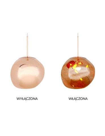 King Home Lampa wisząca FUSION 30 miedziana - akryl (JD8043-30)