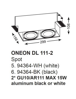 Zuma Line ONEON DL 111-2 Biały 2xGU10/AR111 94364-WH - produkt 2