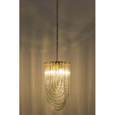 King Home Lampa wisząca MURANO L złota - szkło, metal (JD9607-L.GOLD)