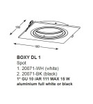 Square flush-mounted lamps - Zuma Line BOXY DL 1 Black 1xGU10/AR111 Drop-in 20071-BK - product 2