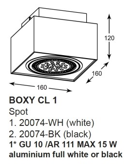 Zuma Line BOXY CL 1 Biały 1xGU10/AR111 Sufitowa 20074-WH - produkt 2