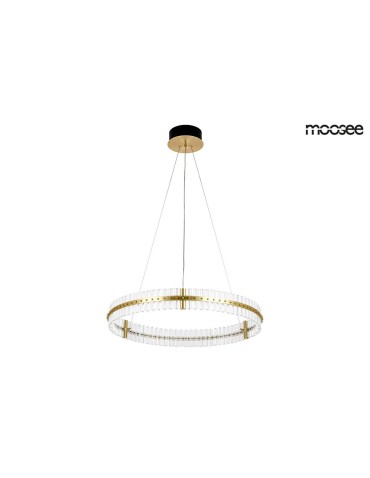 Moosee MOOSEE lampa wisząca SATURNUS 85 złota - LED, kryształ, stal szczotkowana (MSE010100168)
