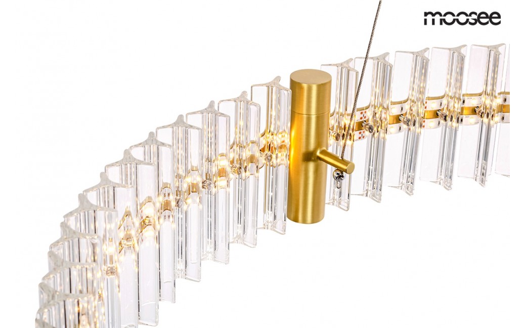 Moosee MOOSEE lampa wisząca SATURNUS 85 złota - LED, kryształ, stal szczotkowana (MSE010100168)