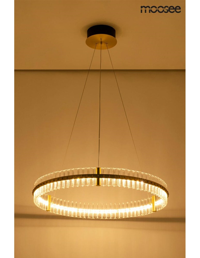 Glamour pendant lamps - Moosee MOOSEE pendant lamp SATURNUS 85 gold - LED, crystal, brushed steel (MSE010100168) - product kolory-swiatla.pl 5