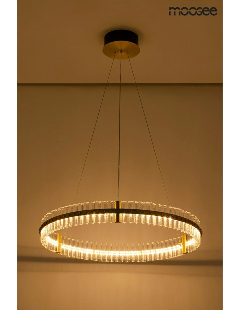 Glamour pendant lamps - Moosee MOOSEE pendant lamp SATURNUS 85 gold - LED, crystal, brushed steel (MSE010100168) - product kolory-swiatla.pl 6