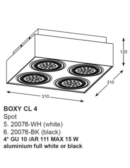 Zuma Line BOXY CL 4 Biały 1xGU10/AR111 Sufitowa 20076-WH - produkt 2