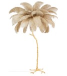 Floor lamps - King Home TIFFANY 175 floor lamp beige brass / natural feathers (JL0019.BEIGE) - product 1