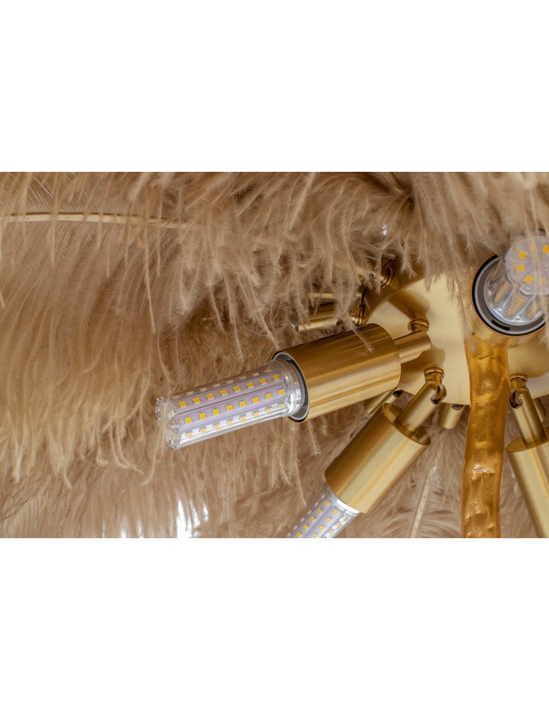 Floor lamps - King Home TIFFANY 175 floor lamp beige brass / natural feathers (JL0019.BEIGE) - product kolory-swiatla.pl 5