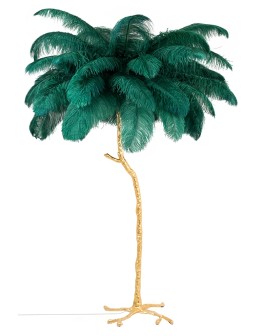 King Home TIFFANY 175 floor lamp green brass/natural feathers (JL0019.GREEN)