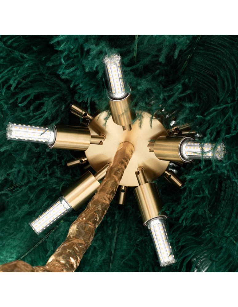 Floor lamps - King Home TIFFANY 175 floor lamp green brass/natural feathers (JL0019.GREEN) - product kolory-swiatla.pl 6