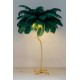 King Home Lampa podłogowa TIFFANY 175 zielona mosiądz / naturalne pióra (JL0019.GREEN)