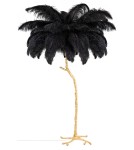 Floor lamps - King Home TIFFANY 175 floor lamp black brass/natural feathers (JL0019.BLACK) - product 1