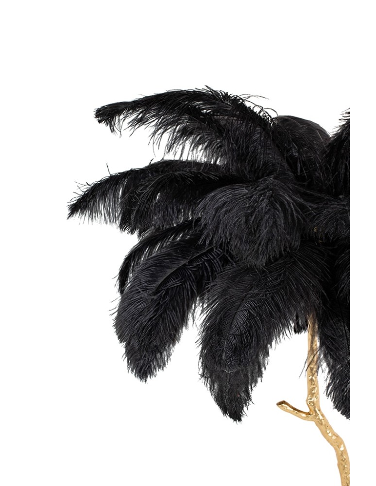 Floor lamps - King Home TIFFANY 175 floor lamp black brass/natural feathers (JL0019.BLACK) - product kolory-swiatla.pl 3
