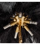 Floor lamps - King Home TIFFANY 175 floor lamp black brass/natural feathers (JL0019.BLACK) - product 4