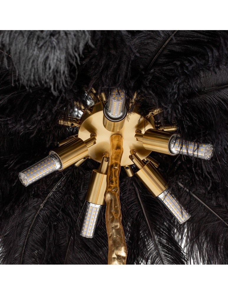 Floor lamps - King Home TIFFANY 175 floor lamp black brass/natural feathers (JL0019.BLACK) - product kolory-swiatla.pl 4